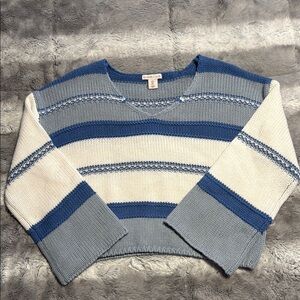 Blue and White Striped Sweater